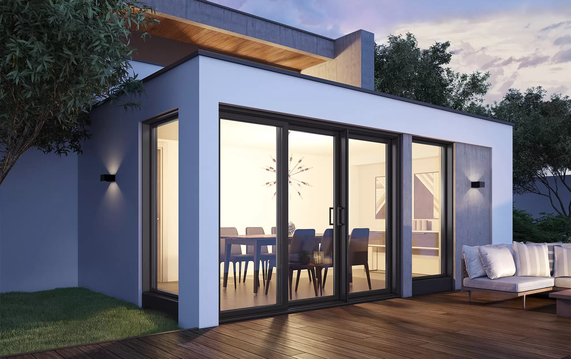 porte coulissante hybride